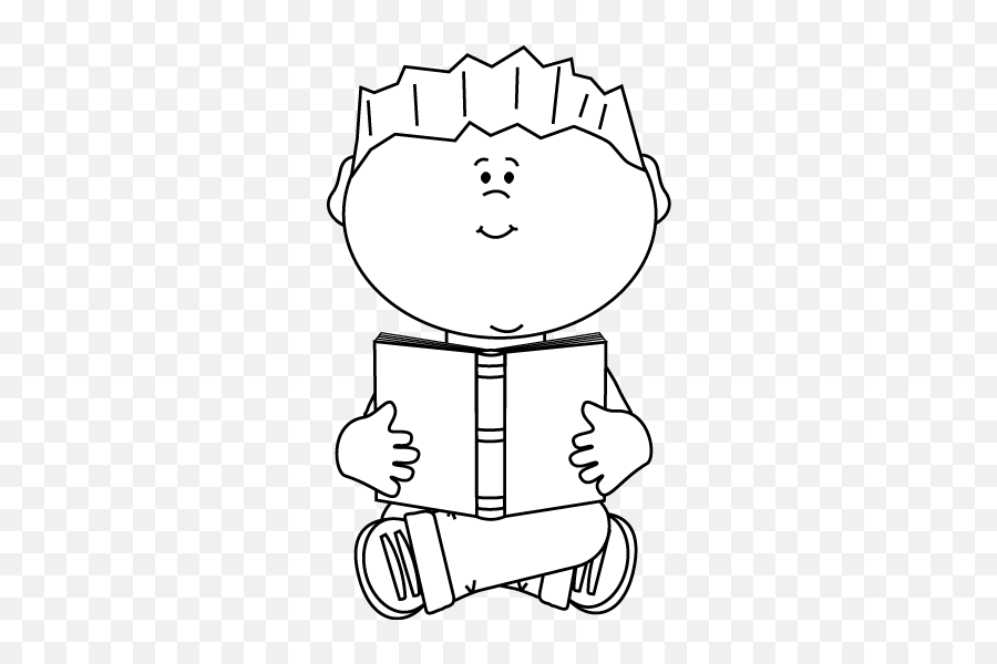 Book Clipart My Cute Graphics - Boy Sitting Clipart Black And White Emoji,Book Clipart Black And White