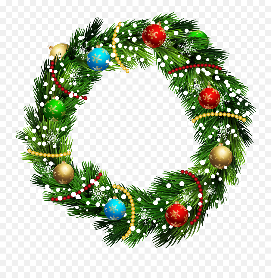 Christmas Wreath Png Clip Art Image - Transparent Clip Art Christmas Wreath Png Emoji,Christmas Garland Clipart
