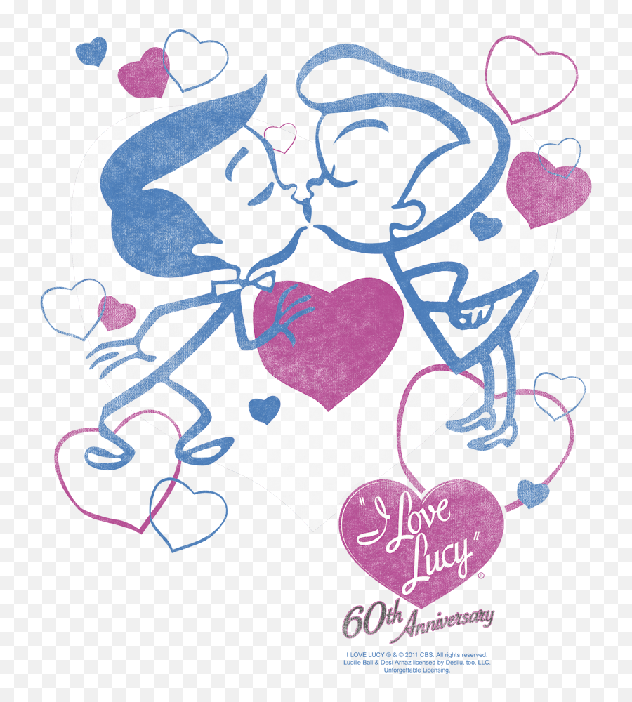 I Love Lucy Cartoon Kiss Juniors T - Logo I Love Lucy Cartoon Emoji,I Love Lucy Logo