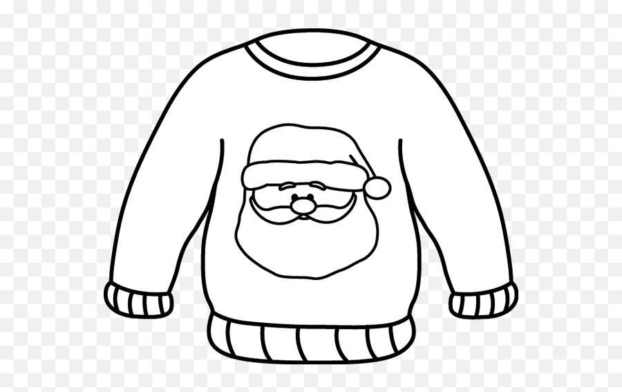 Sweater Clip Art - Sweater Images Black And White Animated Christmas Sweater Emoji,Christmas Black And White Clipart