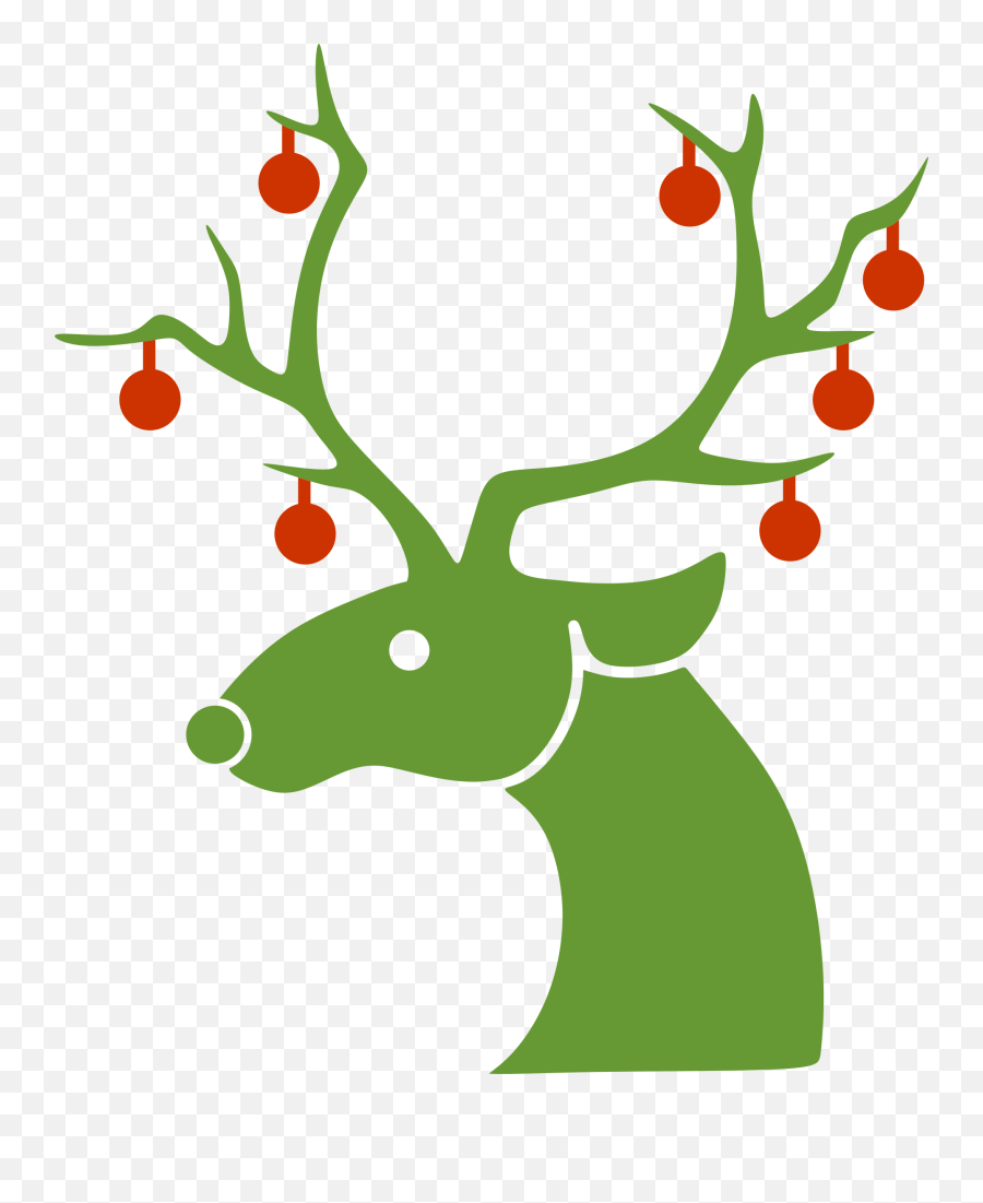 Green Christmas Reindeer As A Clipart - Christmas Clipart Reindeer Silhouette Emoji,Reindeer Clipart