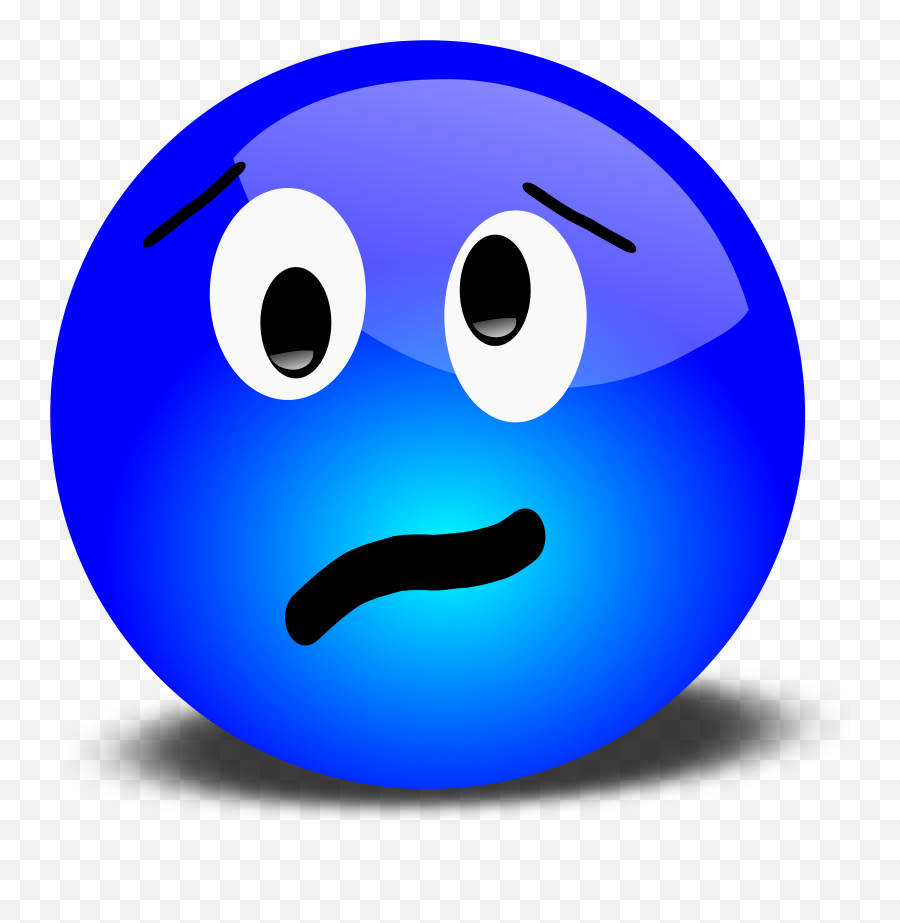 Blue Smiley Face Png - Confused Face Clip Art Emoji,Smiley Face Png