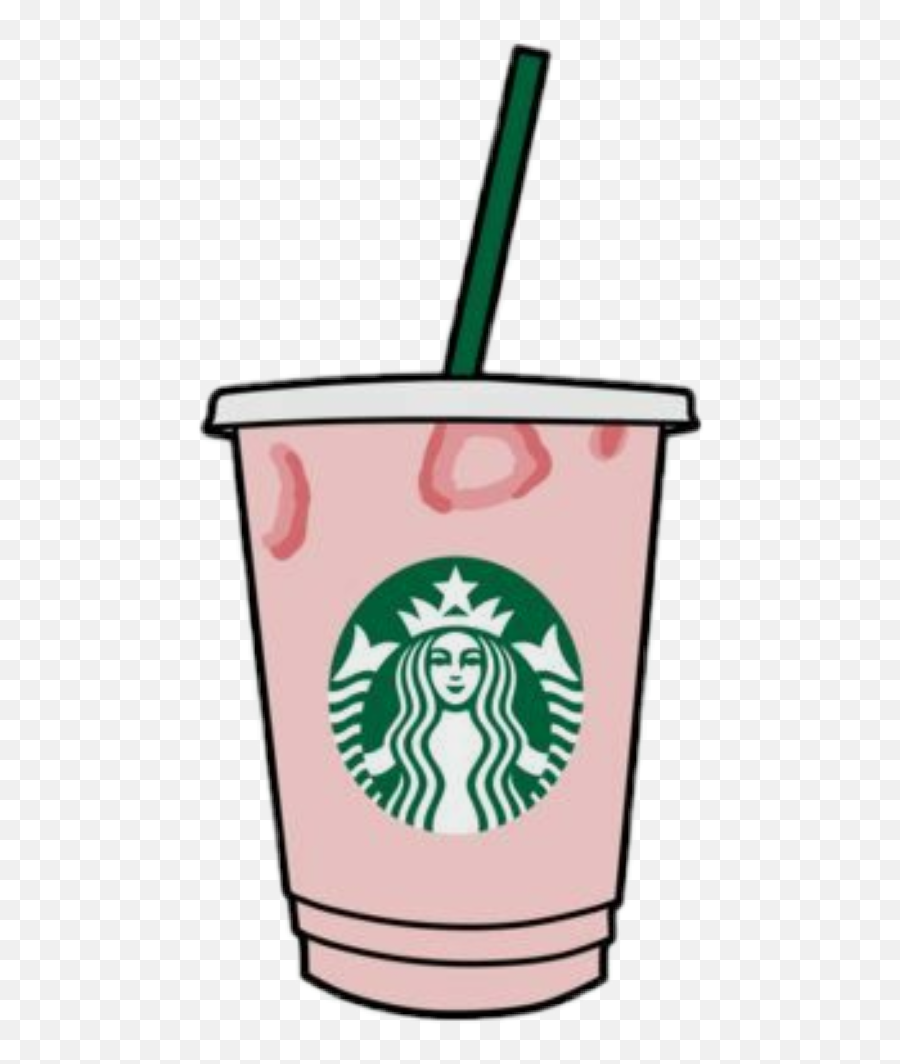 Strawberry Sticker Pink Starbucks Drink - Starbucks New Vsco Stickers Pink Starbucks Emoji,Starbucks Logo Size