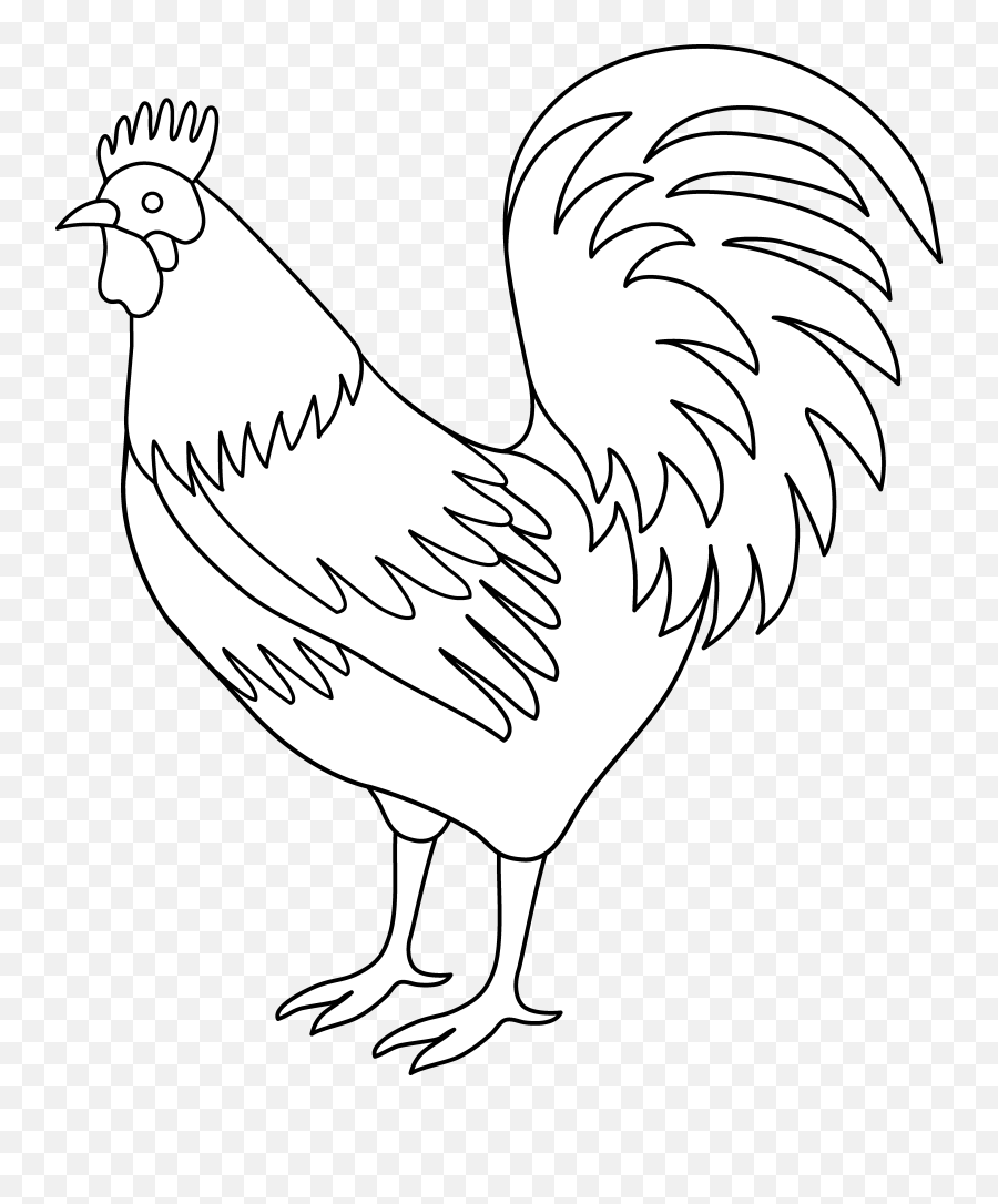 Rooster Coloring Page Free Clip Art - Rooster Clipart Coloring Emoji,Rooster Clipart