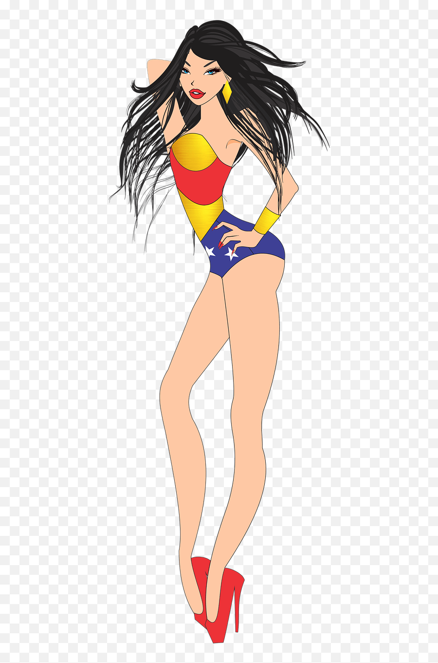 Wonder Woman Pinup Clipart Transparent - Imagen Da Mulher Maravilha Png Emoji,Wonder Woman Clipart