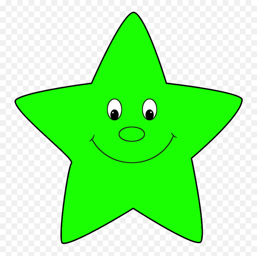 Star Clipart - Green Star With Face Transparent Cartoon Cute Green Star Clipart Emoji,Star Clipart