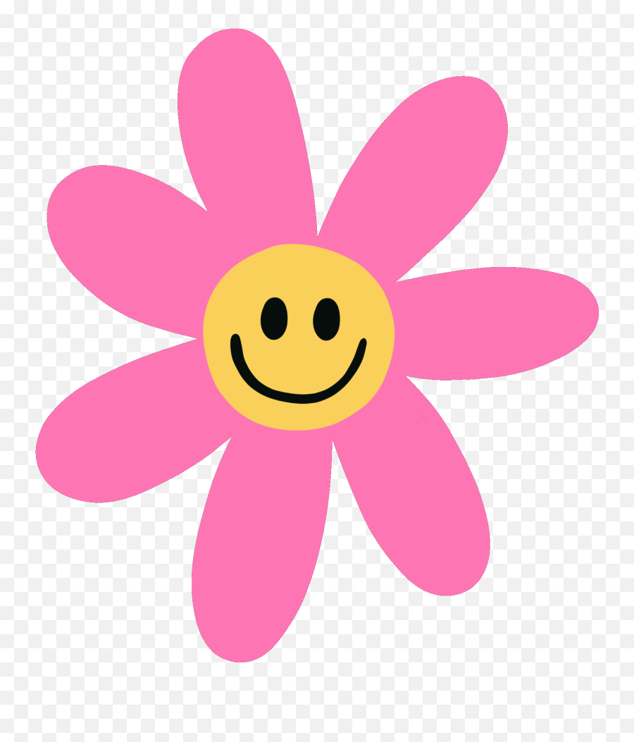 Smiley Face Flower Sticker By Happy Peach Club For Ios - Fondos De Pantalla De Mickey Mouse Sacando El Dedo Emoji,Smiley Face Transparent