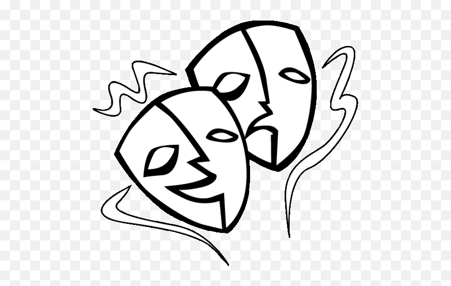 Eps 1 Drama Masks Printable Coloring In Pages For Kids Emoji,Drama Masks Black And White Clipart