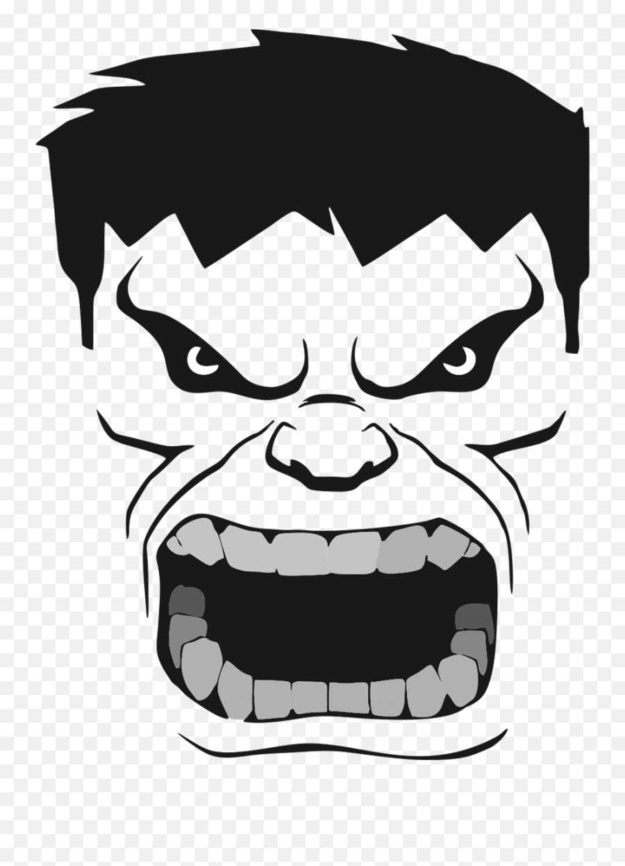 Download Wall Decal Youtube Sticker Hulk Free Download Image - Hulk Face Black And White Emoji,Hulk Png