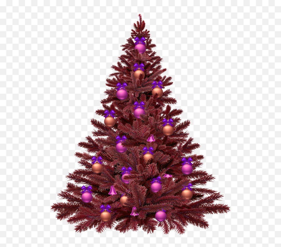 Purple Christmas Tree No Background - Purple Christmas Tree Transparent Background Emoji,Christmas Tree Transparent Background