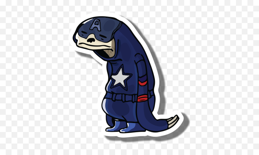 Omegalul Emote Laminated Vinyl Sticker - Captain America As A Sloth Emoji,Omegalul Transparent