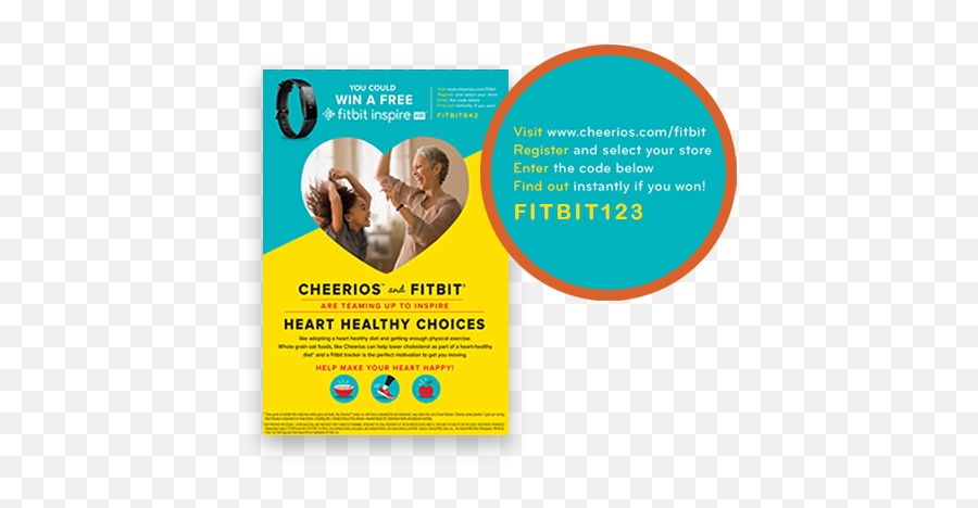 Heart Health Promotion With Fitbit - Cheerios You Could Win A Free Emoji,Cheerios Logo