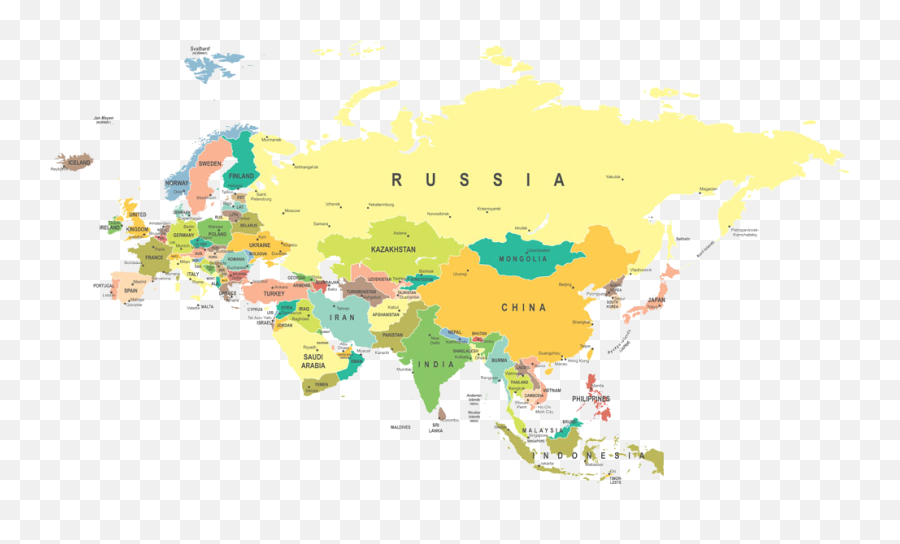Download Europe Map Asia Area Hd Image - Asia And Europe Map Hd Emoji,Europe Map Png