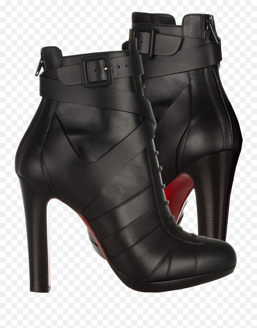 Download Christian Louboutin Black - Christian Louboutin Black Leather Ankle Boot Emoji,Boots Png