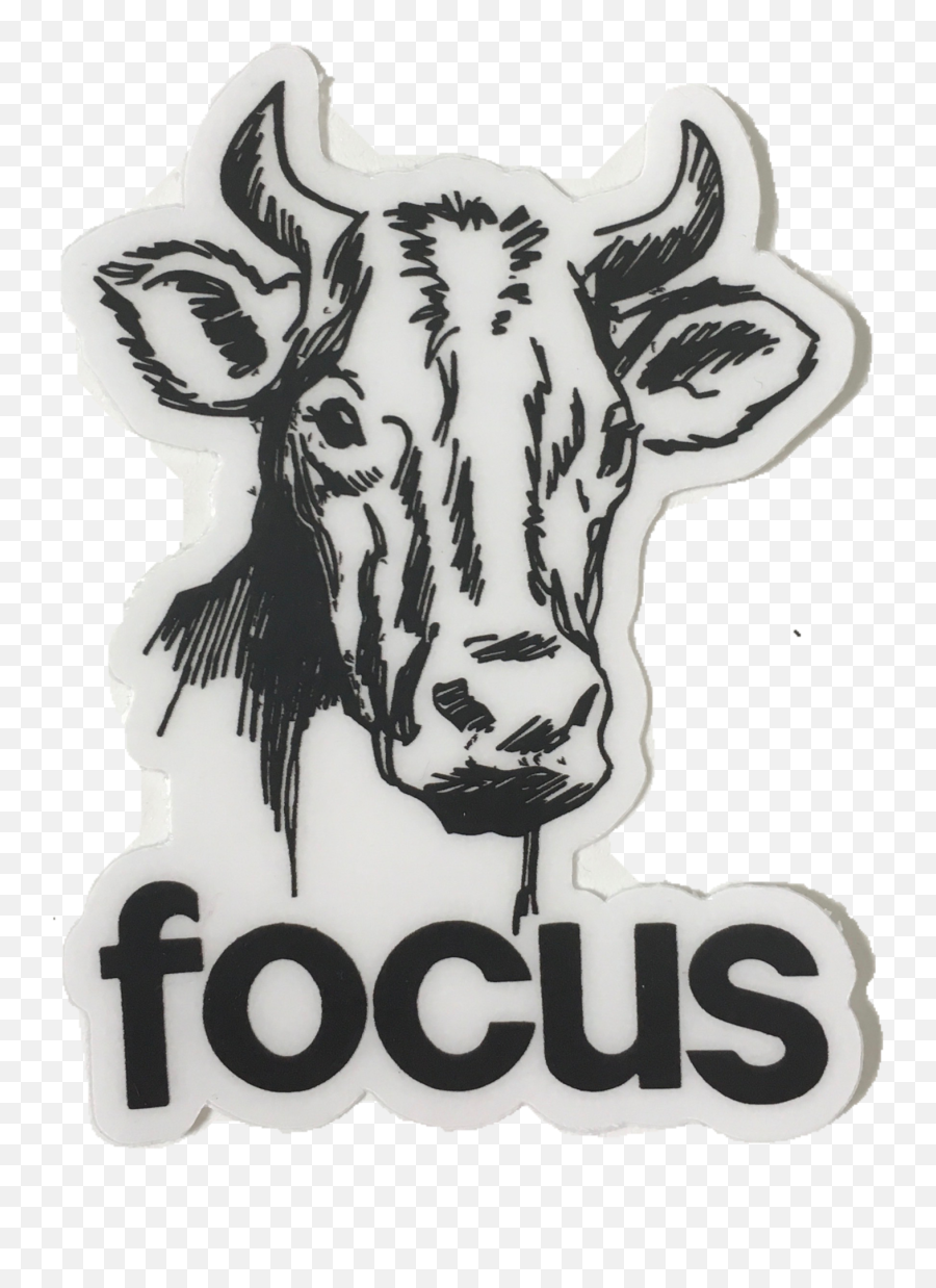 Focus Cow Sticker - Cow Emoji,Hydro Flask Logo Sticker