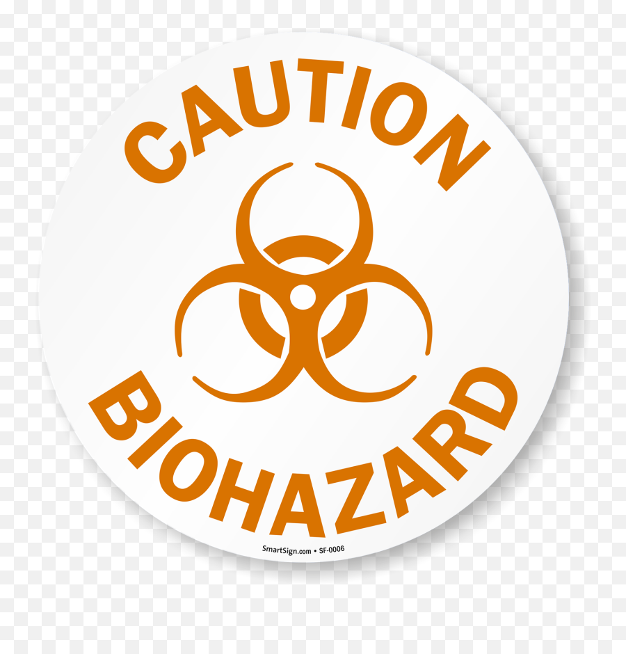Caution Biohazard Adhesive Floor Sign - Biohazard Emoji,Biohazard Logo