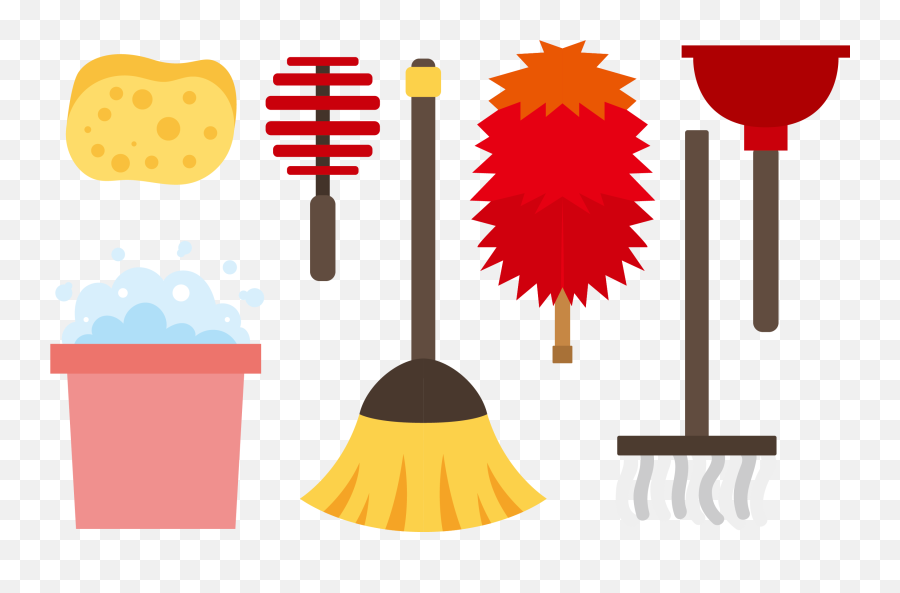 Feather Duster Cleaning Mop Clip Art - Clipart Feather Duster Drawing Emoji,Mop Clipart