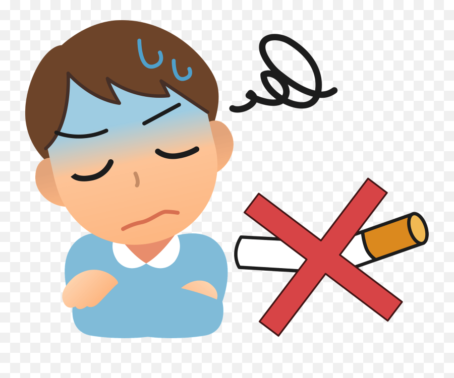 Smoking A Cigarette Clipart - Smoking Clipart Emoji,Cigarette Clipart