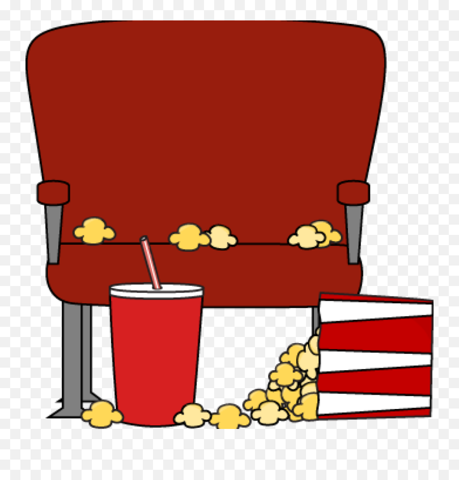 Empty Movie Theater Seat With Spilled - Movie Theatre Clip Art Emoji,Movie Clipart