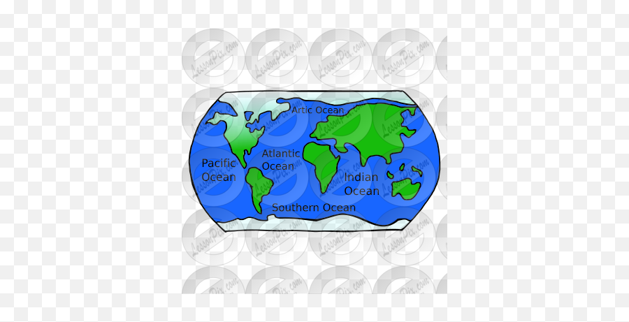 Ocean Map Picture For Classroom - Oceans On The Earth Clipart Emoji,Map Clipart