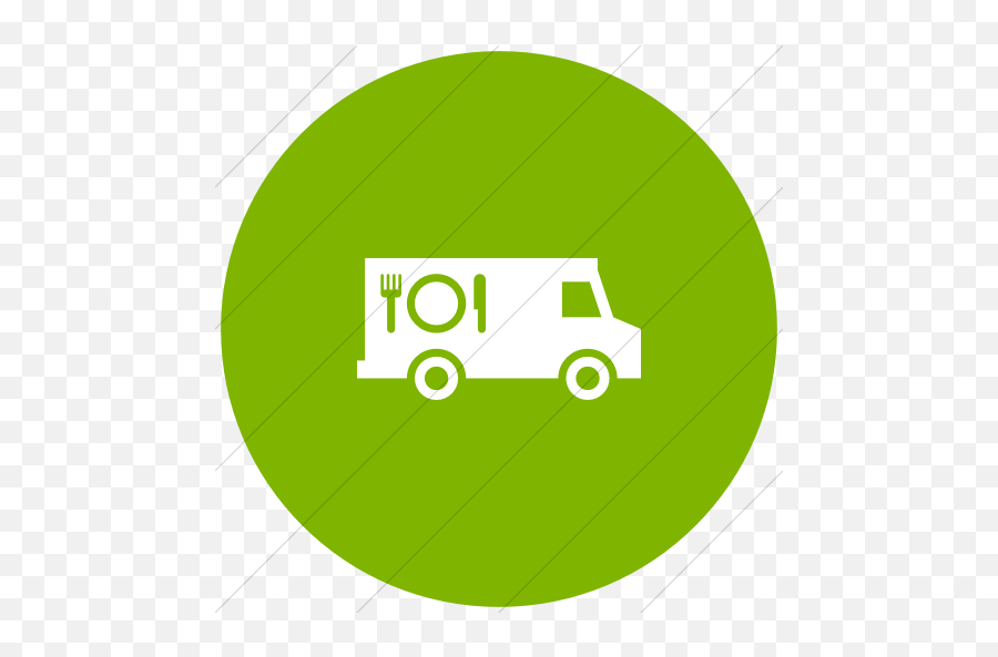Iconsetc Flat Circle White On Green Iconathon Food Truck Icon - Food Truck Green Icon Emoji,Food Truck Png