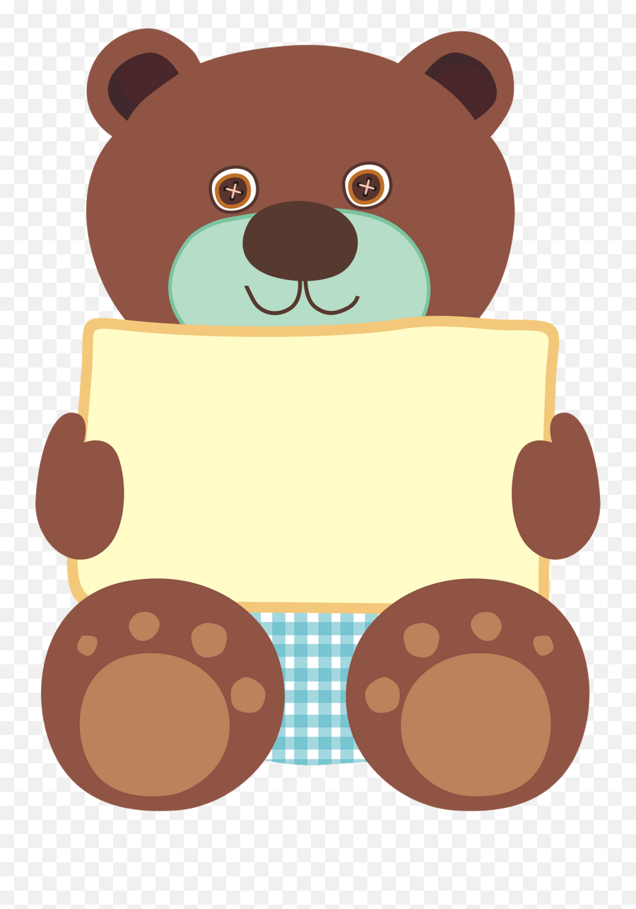 Teddy Bear Holding Blank Sign Clipart Free Download - Bear Holding Sign Clipart Emoji,Blank Png