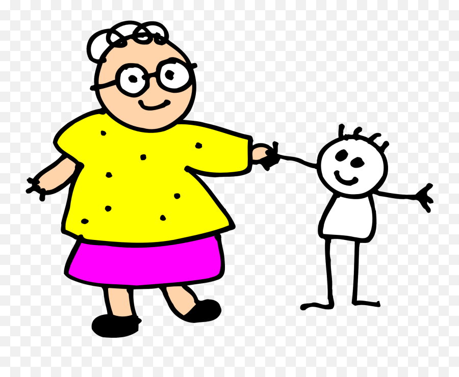 Grandma With The Child Clipart Free Image - Quotes About Grandma In Arabic Emoji,Grandma Clipart