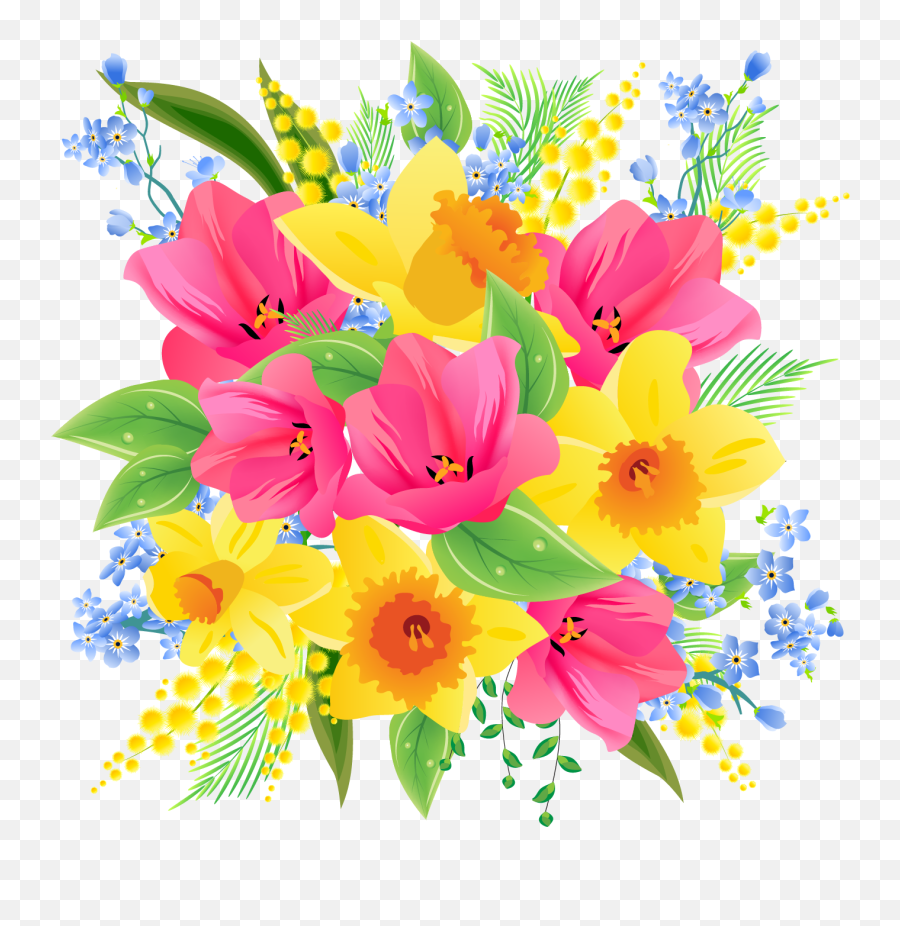 Free Transparent Flower Bouquet Png - Bouquet Transparent Spring Flowers Emoji,Spring Flowers Clipart