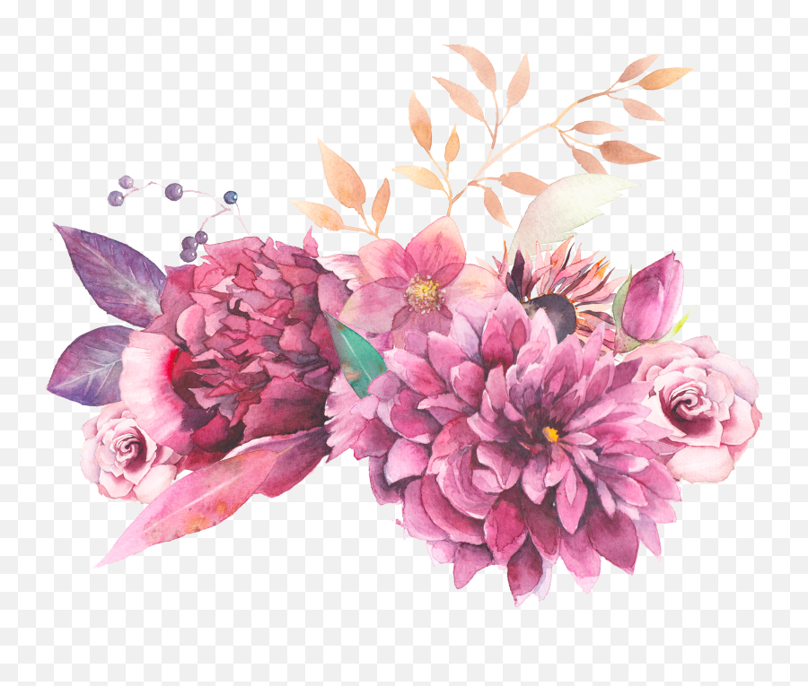 Painted Flowers - Watercolor Clipart Flowers Png Png Painted Flowers Png Emoji,Watercolor Flowers Png