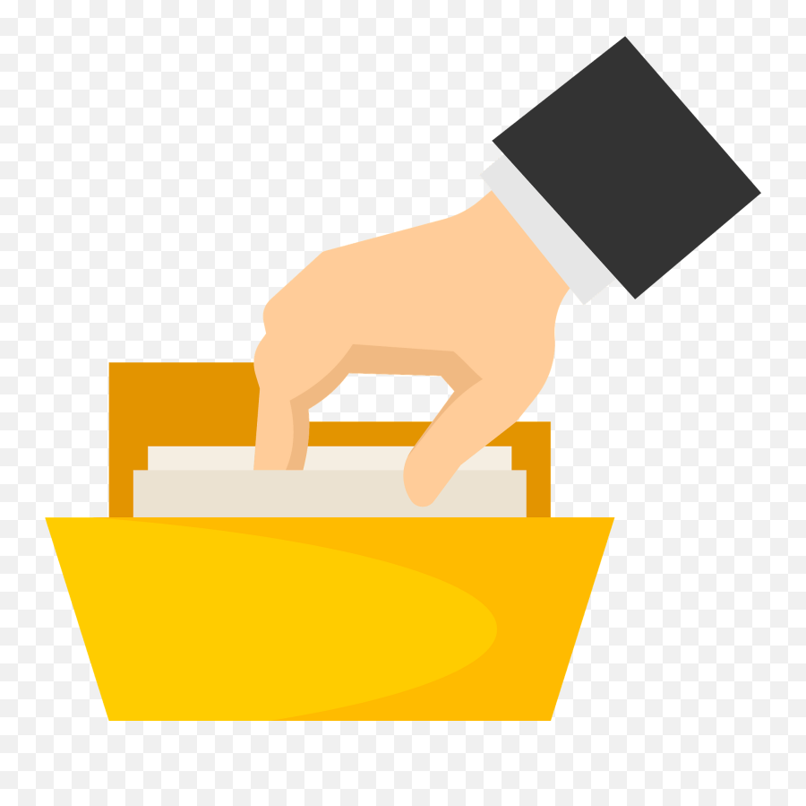 Hand In Folder Clipart - Illustration Emoji,Folder Clipart