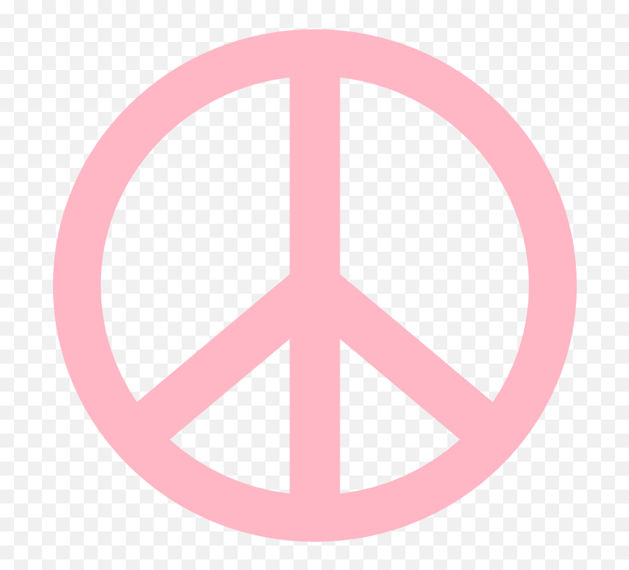 Cherry Blossom Pink Peace Symbol 2 Peace Symbol Sign Cnd - Light Pink Peace Symbol Emoji,Peace Logo