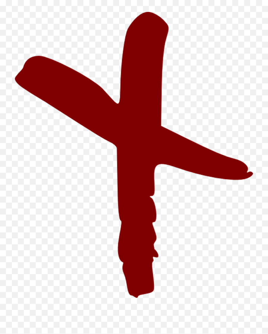 Download Red Hand Drawn Cross Clip Art - X Paint Mark Png Emoji,Red X Png