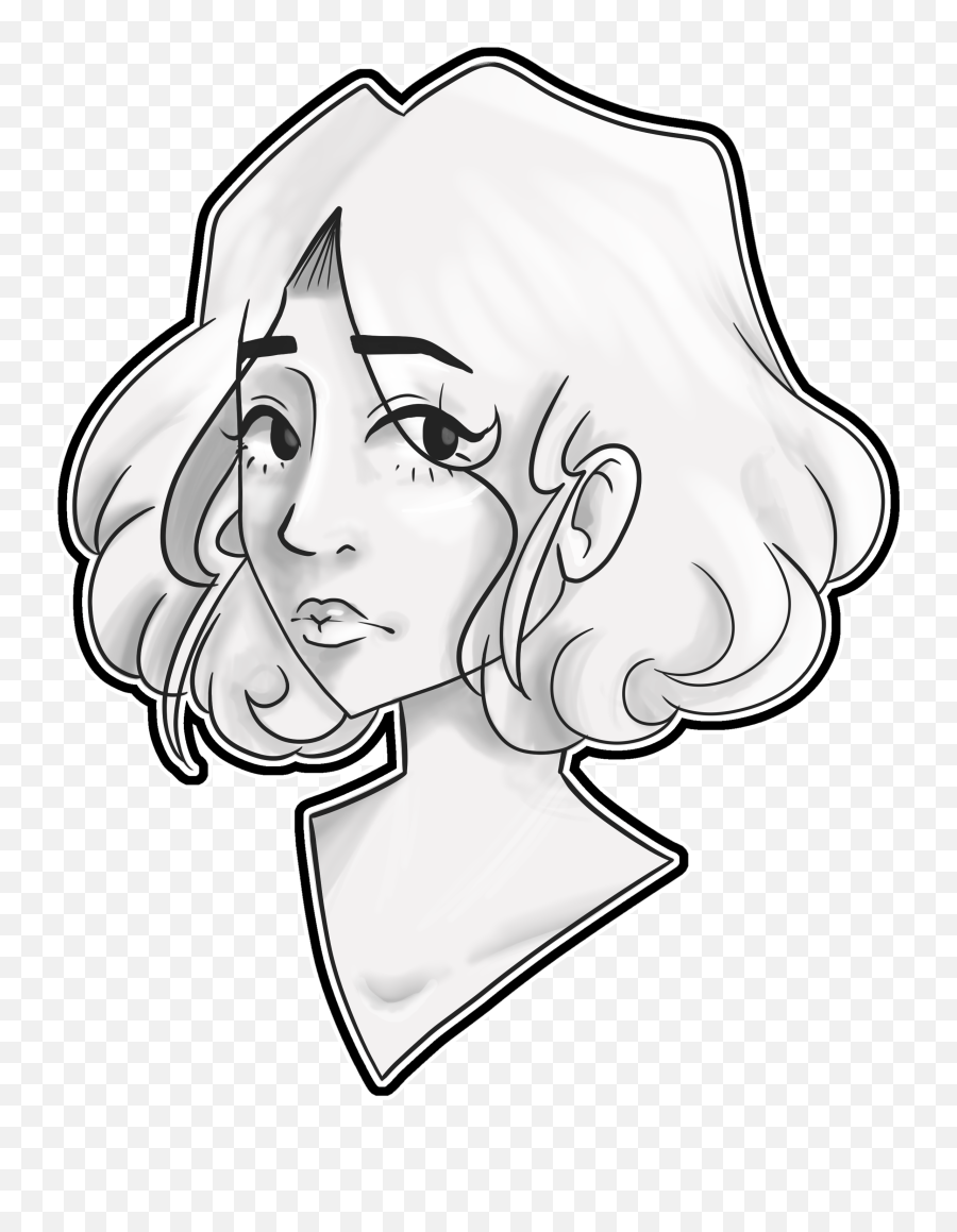 Black Outline And Soft Shadows - Hair Design Emoji,Krita Transparent Background