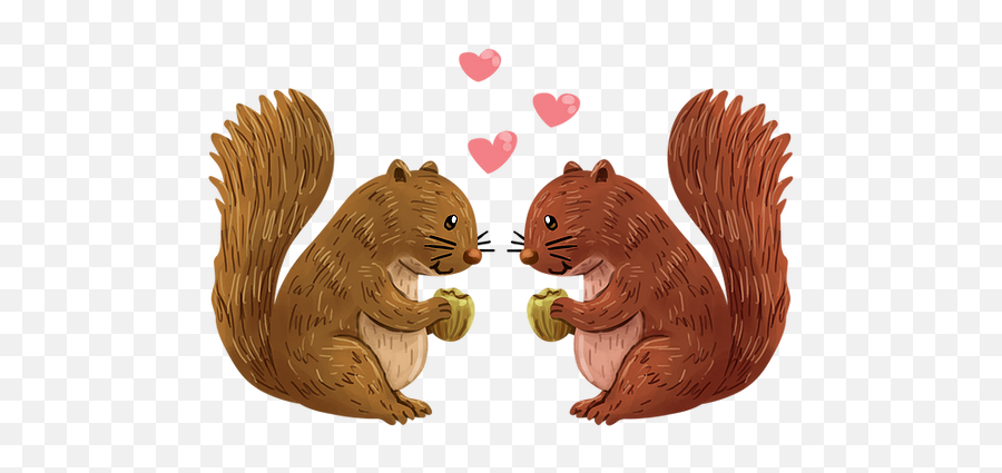Love Story Of Squirrels - Valentineu0027s Day Transparent Image Animal Figure Emoji,Squirrel Transparent