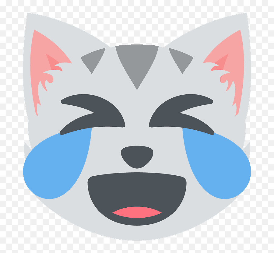 Cat With Tears Of Joy Emoji Clipart - Cute Laughing Cat Emoji,Joy Emoji Png