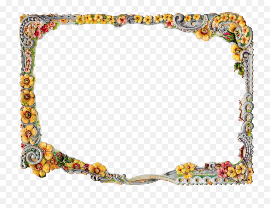 Flower Swirl Border Frame Design - Frame Design Border Frame Emoji,Border Design Png