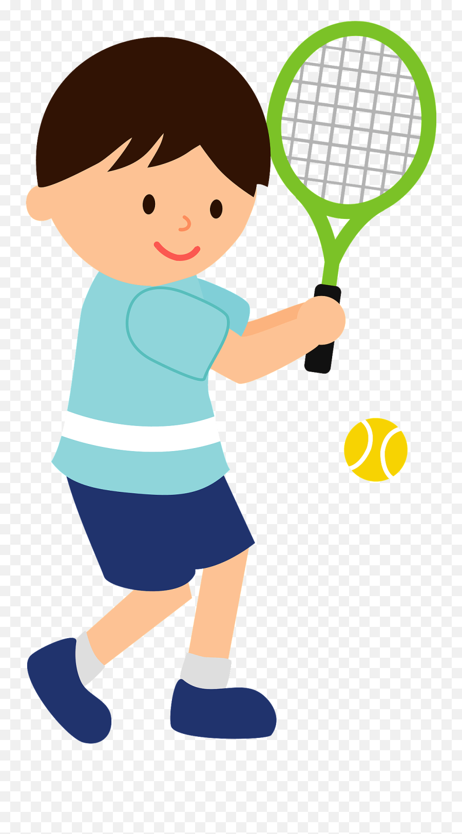 Boy Is Playing Tennis Clipart - Tennis Clipart Emoji,Tennis Clipart