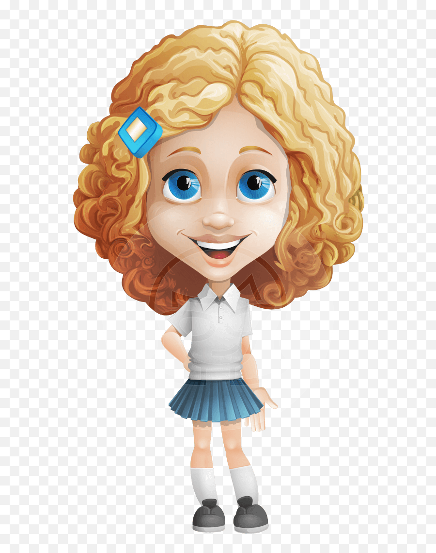 Little Blonde Girl With Curly Hair Emoji,Curly Hair Clipart