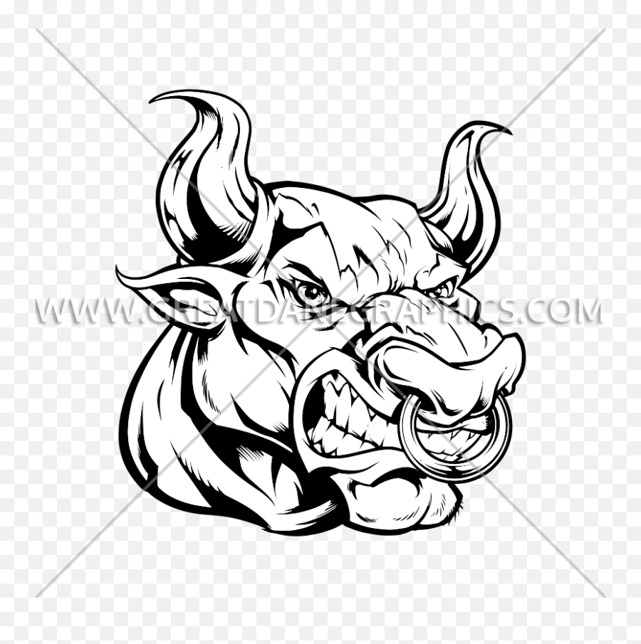 Bull Head Mascot Production Ready Artwork For T - Shirt Printing Emoji,Bull Head Png