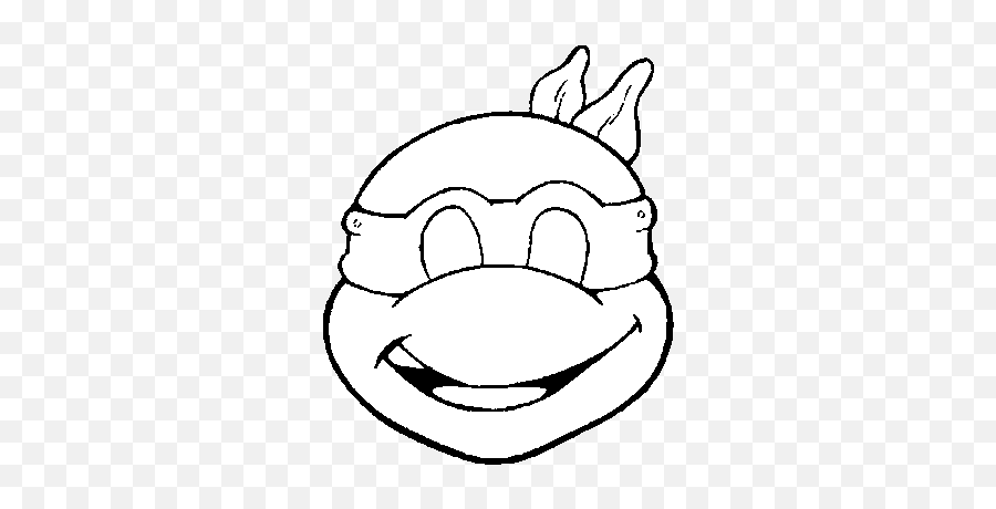 Ninja Turtle Mask Outline Emoji,Ninja Turtle Clipart Black And White