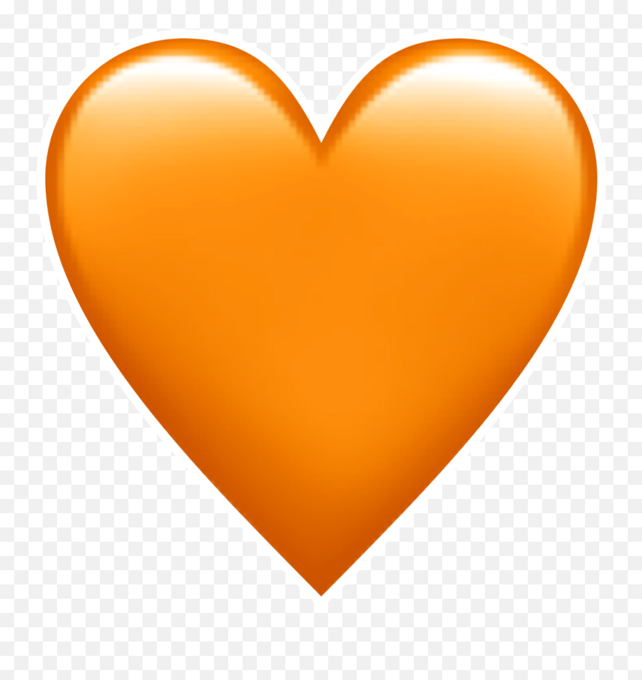 Emoji Domain Heart Sticker Iphone - Emoji Png Download Orange Heart Emoji Transparent,Iphone Transparent Background