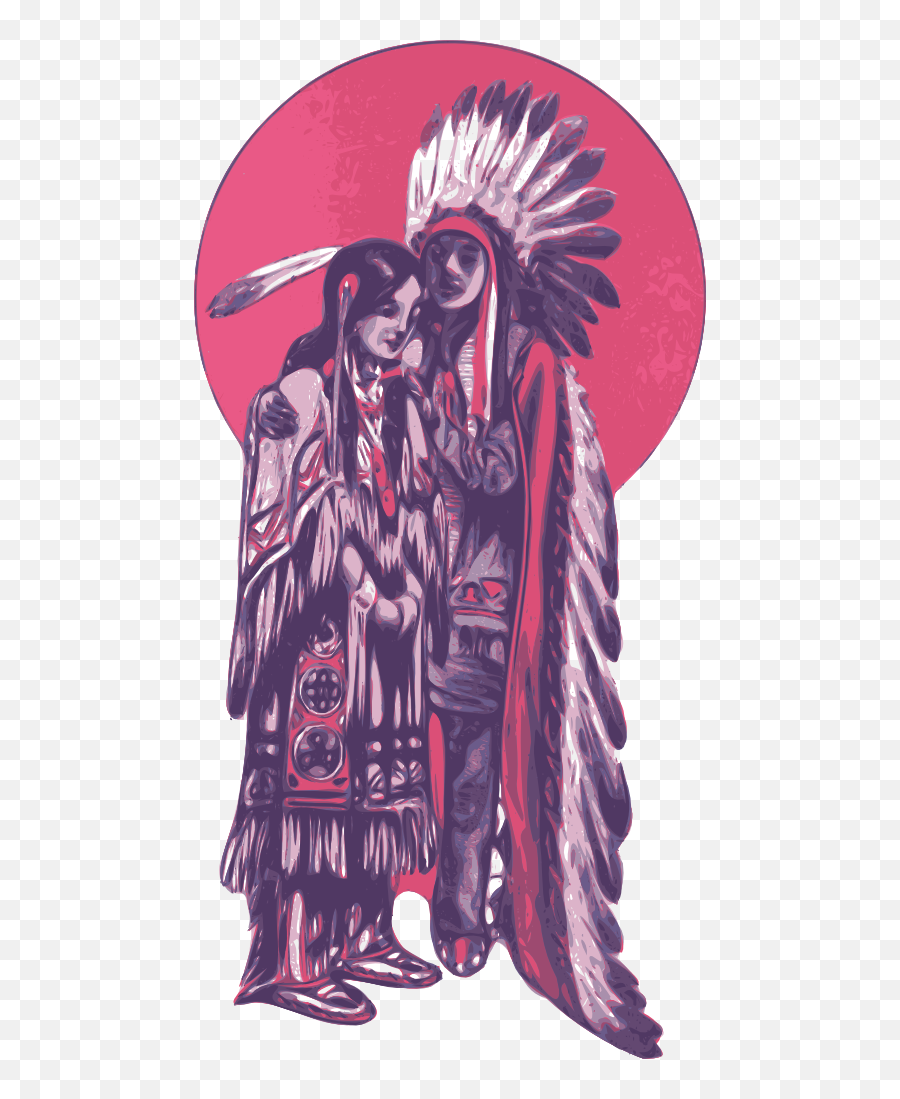 Free Clip Art American Couple - Native American Indian Couple Vector Emoji,Native American Clipart