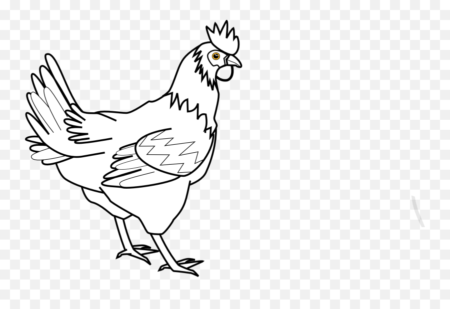 Chicken Outline Clip Art - Chicken Black And White Clipart Emoji,Hen Clipart
