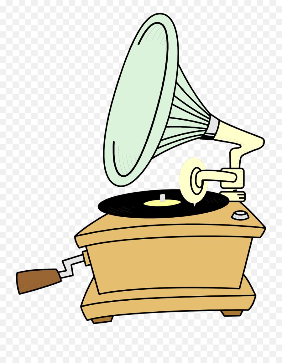 Record Player Clipart Transparent - Record Player Clip Art Phonograph Clipart Png Emoji,Vinyl Record Clipart