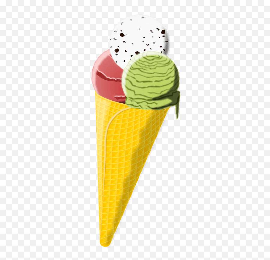 Three Flavors Of Ice Cream In A Sugar Cone Clipart Free - Eis In Waffel Clipart Emoji,Ice Cream Scoop Clipart