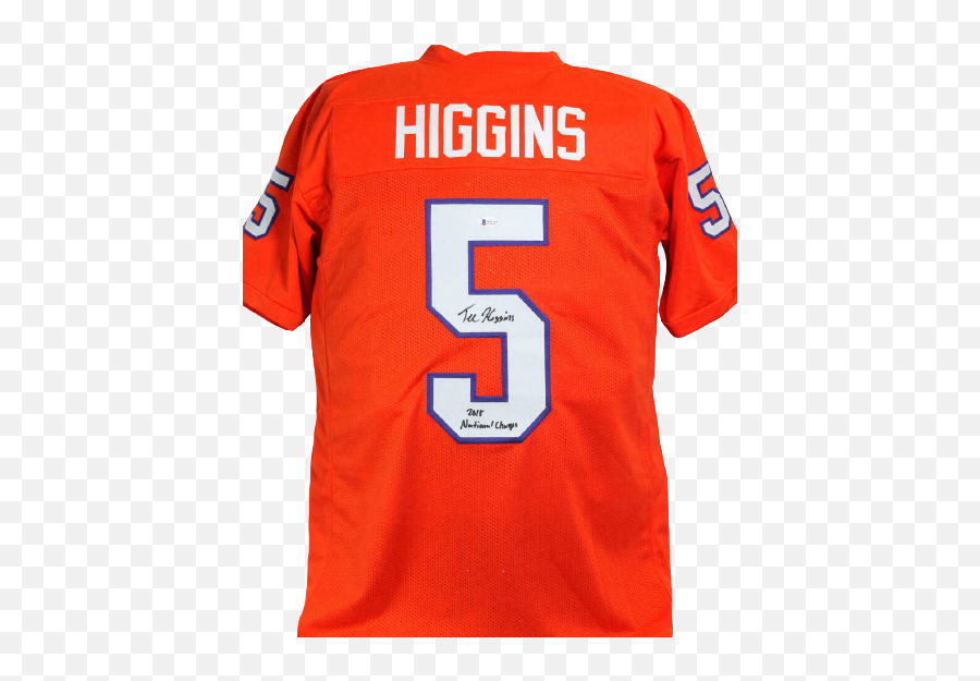 Tee Higgins Clemson Tigers Signed Orange College Style Jersey With Insc Bas Coa - Pro Football Hall Of Fame Emoji,Clemson Football Logo