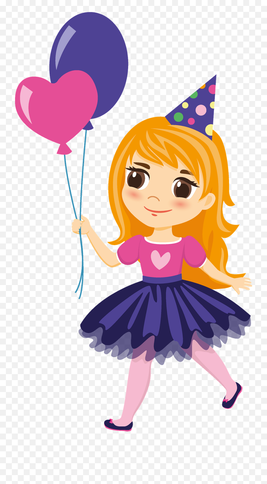 Birthday Girl With Balloons Clipart Free Download - Girl With Balloons Clip Emoji,Birthday Balloon Clipart