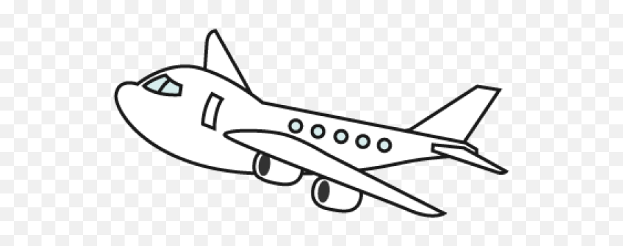 Airplane Clipart Black And White Png - Plane Clipart Black And White Png Emoji,Airplane Clipart