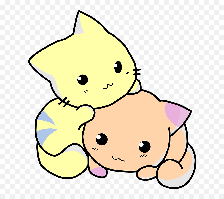 Download Hd Kitten Clipart Adorable - Cute Cat Cartoon Png Adorable Cat Pictures Cartoon Emoji,Kitten Clipart