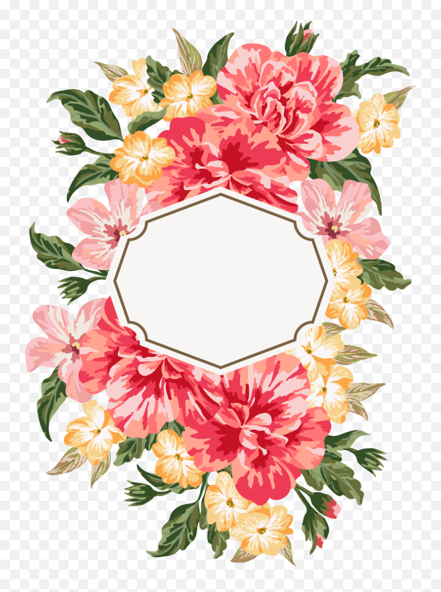 Hand Painted Watercolor Flower Borders - Birthday Card With Paintings Flowers Happy Birthday Emoji,Watercolor Flowers Png